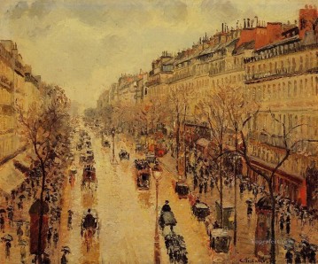 街並み Painting - カミーユ・ピサロ 大通り モンマルトル 雨の午後 1897年 パリジャン